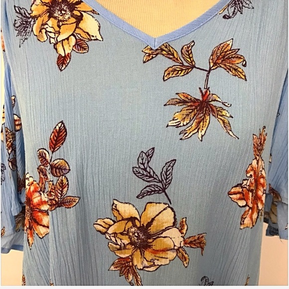 πSALE Boho Floral Cold Shoulder Tunic Dress SML - Picture 5 of 7